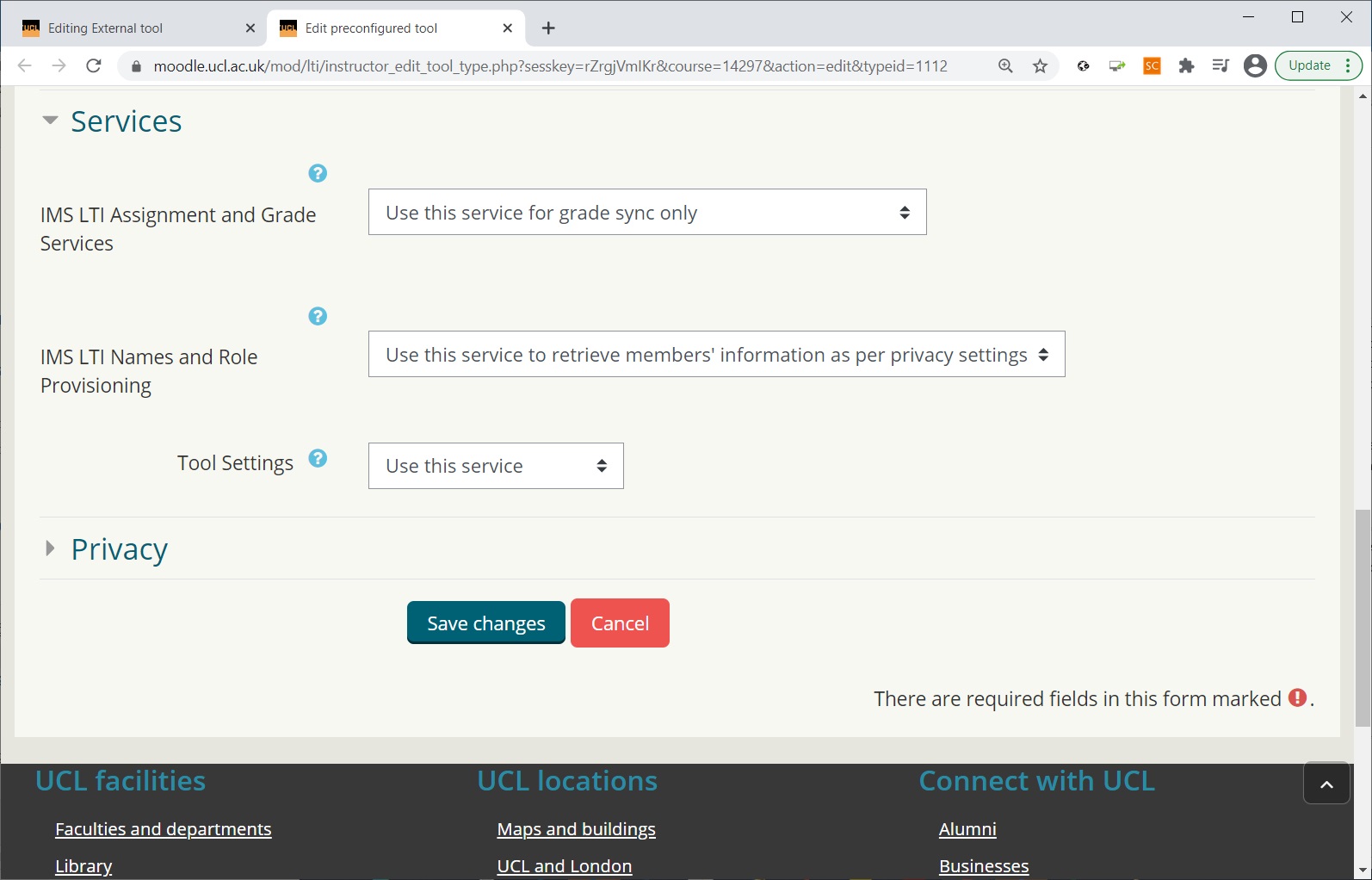 Moodle – Add External tool Manual setup pt 4