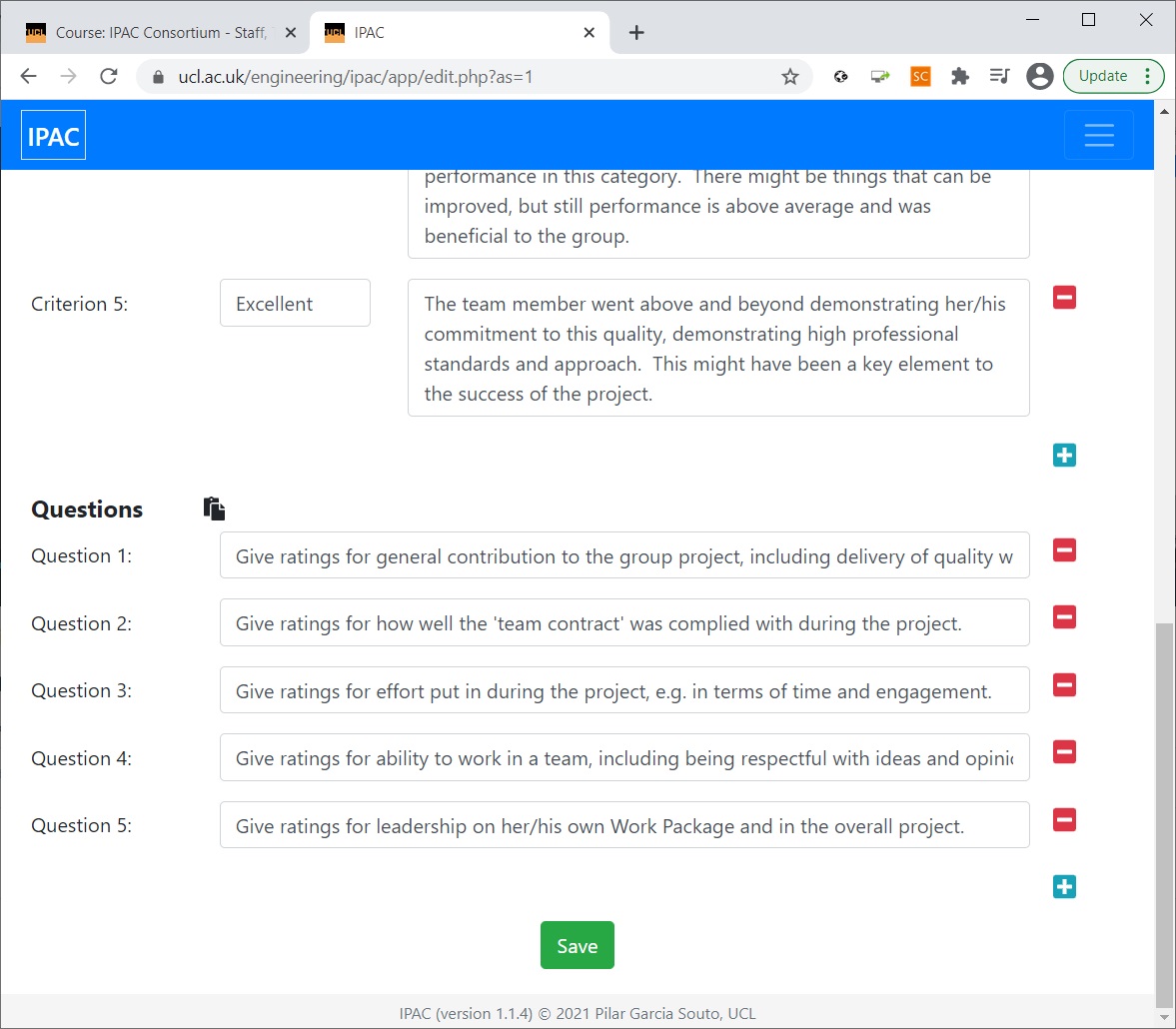 Questionnaire questions
