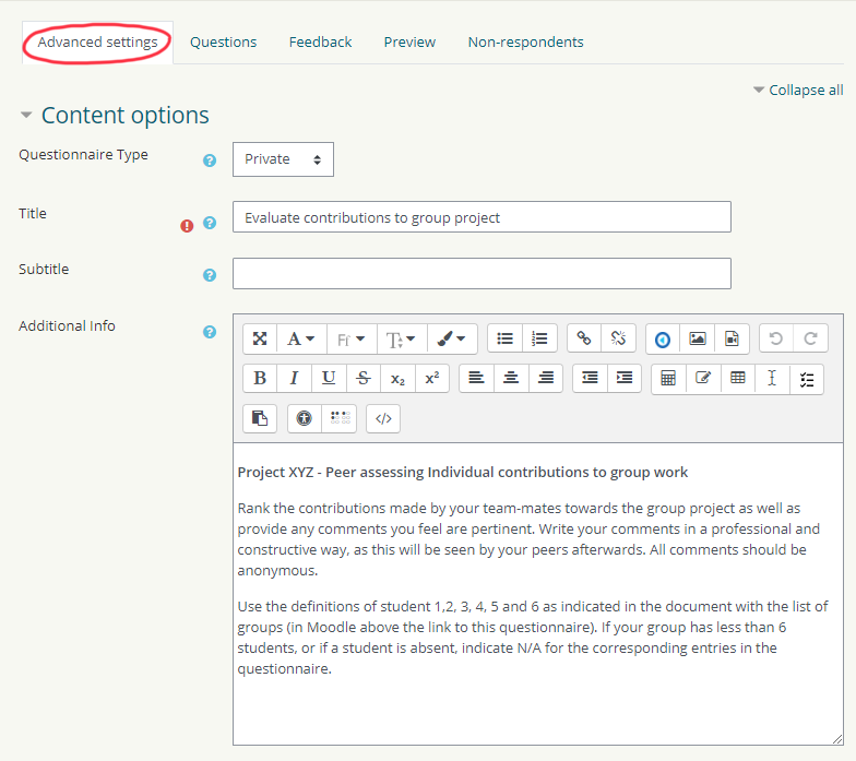 MOODLE SETUP visual data 3