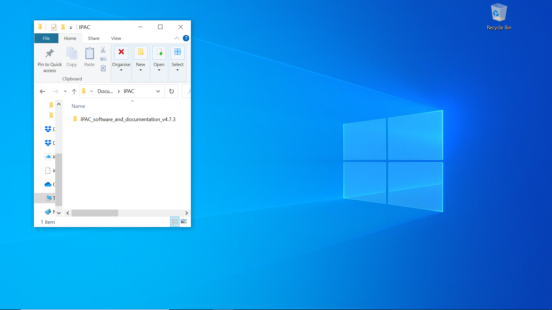Directory containing the folder with IPAC software