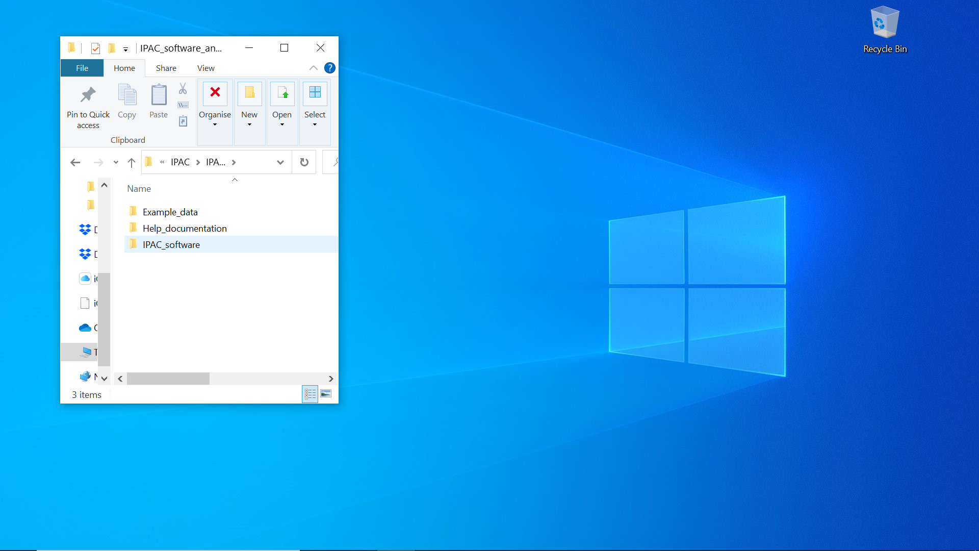 Folder containing the IPAC software