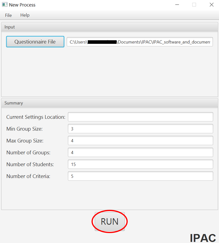 IPAC software Run software