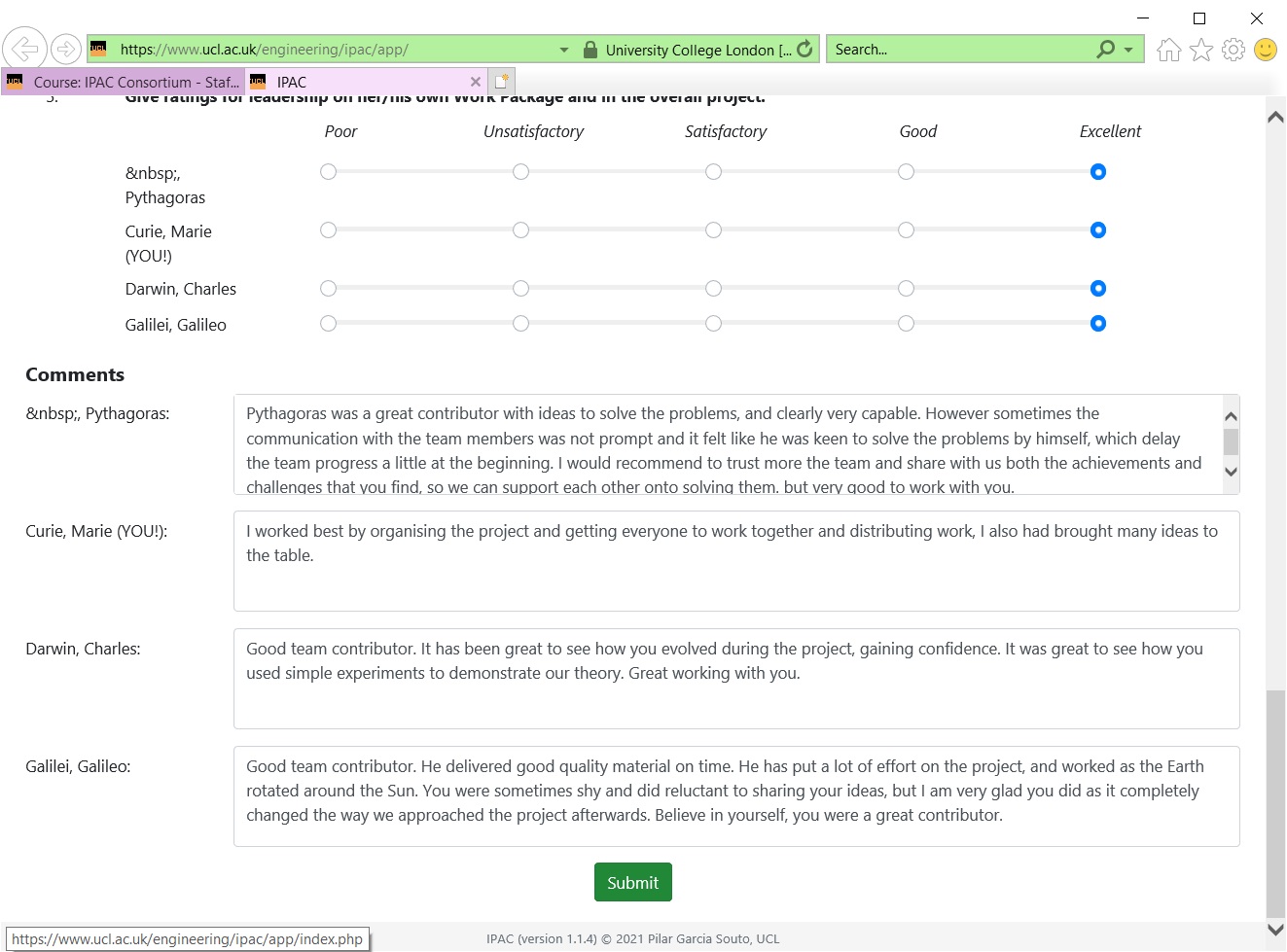Questionnaire example pt2
